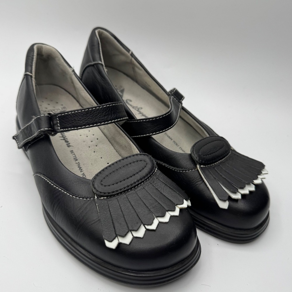 Sandbaggers Amelia Black Leather Kiltie Golf Shoes Mary Jane Womens 7